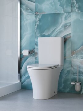 Фото Унитаз-компакт BelBagno Acqua-TOR BB2801CP-TOR/SC безободковый, белый, сиденье с микролифтом