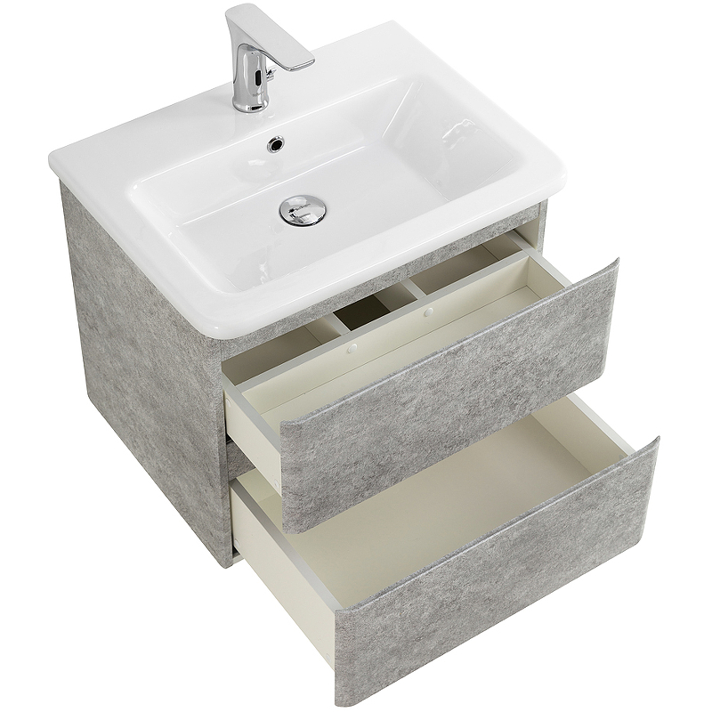 Мебель для ванной комнаты BelBagno Albano-Cer 50 см подвесная, 2 ящика, Cemento Verona Grigio, цвет серый ALBANO-CER-500-2C-SO-CVG - фото 3