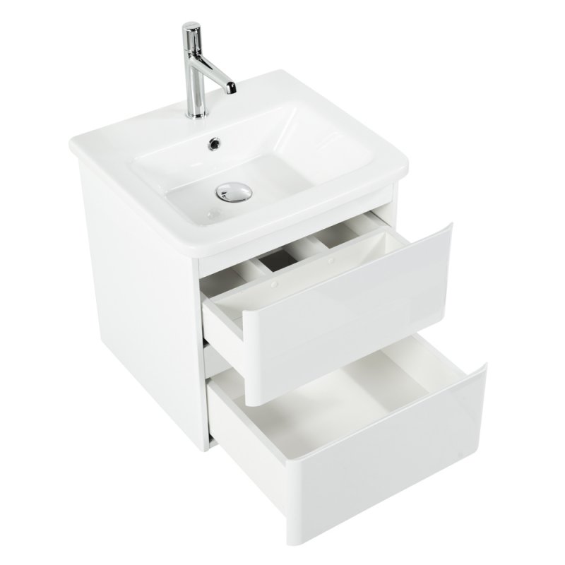 Мебель для ванной комнаты BelBagno Albano-Cer 50 см подвесная, 2 ящика, белая, цвет белый глянец ALBANO-CER-500-2C-SO-BL - фото 3