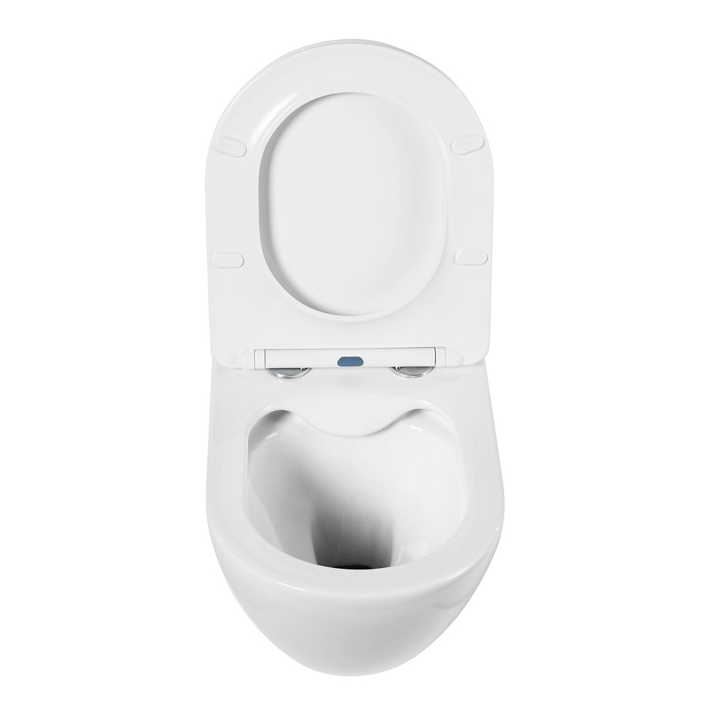 Комплект унитаз с инсталляцией BelBagno Amanda BB051CHR/BB051SC/BB002-80/BB014-SR-BIANCO безободковый, микролифт, белый, кнопка белая - фото 5