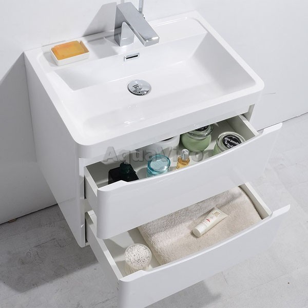 Мебель для ванной комнаты BelBagno Ancona-N 60 подвесная rovere bianco, цвет белый Ancona-N-600-2C-SO-WO - фото 4