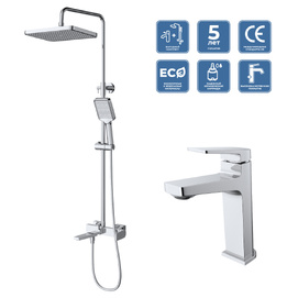 Комплект смесителей BelBagno Ardente ARDENTE-VSCM/LVM-CRM для ванны и душа, для раковины, хром