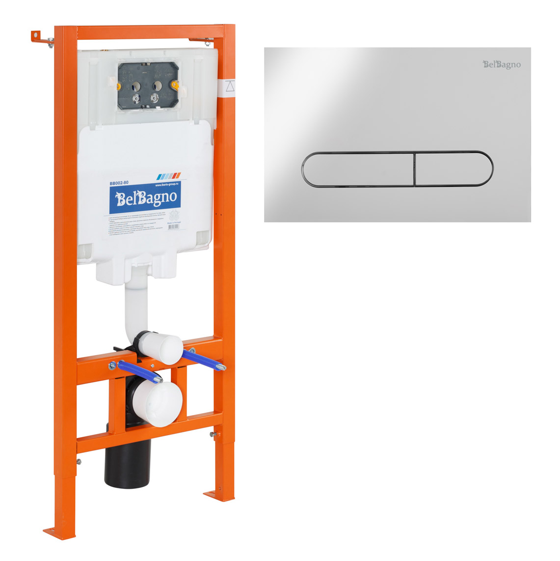 Cистема инсталляции с кнопкой смыва BelBagno BB002-80BB005-PR-CHROME кнопка хром 20880₽