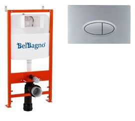 Инсталляция для унитаза BelBagno BB026 с кнопкой смыва BB050CR.MAT хром матовый