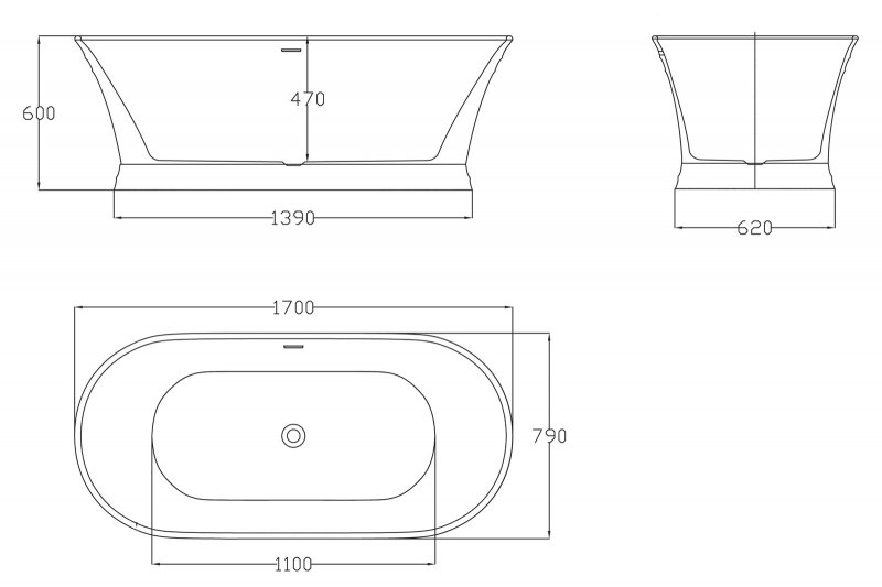 Акриловая ванна BelBagno Abile BB402-1700-790 170х79 белая, размер 170х79, цвет белый - фото 3