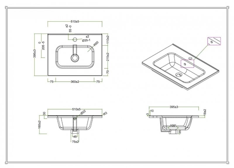 Раковина накладная BelBagno BB500/390ETL, цвет белый BB500/390ETL BB500/390ETL - фото 2