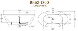    BelBagno BB68-1800 180x90 