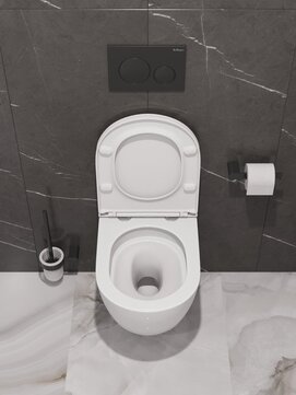 Фото Унитаз подвесной BelBagno COMPATTO BB003CH-TOR/SC безободковый, сиденье с микролифтом