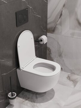 Фото Унитаз подвесной BelBagno COMPATTO BB003CH-TOR/SC безободковый, сиденье с микролифтом