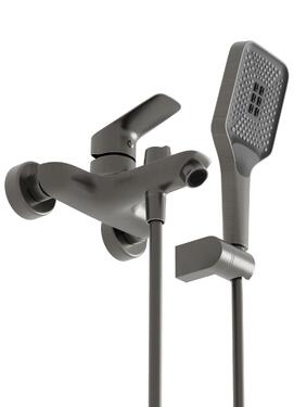 Фото Смеситель для ванны с душем BelBagno DUE-VASM-GM оружейная сталь