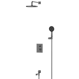 Встраиваемая душевая система с изливом BelBagno Delta 2.0 DEL2.0-VDSET-GM оружейная сталь