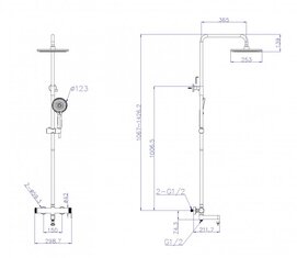 Фото Душевая стойка BelBagno Delta 2.0 DEL2.0-VSCM-IN сатин