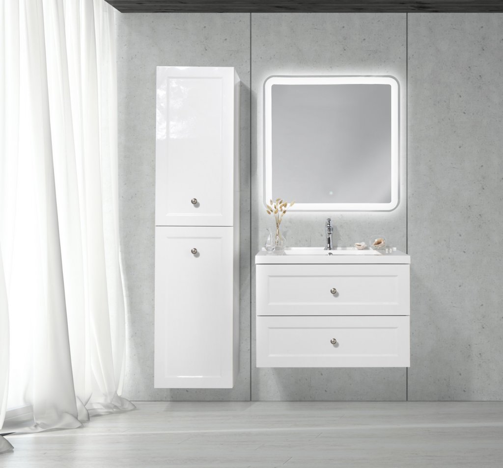 Мебель для ванной комнаты BelBagno Dublin 75 белый, цвет хром - фото 5