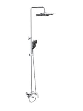 Душевая стойка BelBagno Due DUE-VSCM-CRM с изливом, оружейная сталь