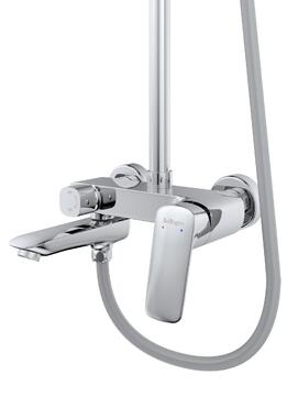 Фото Душевая стойка BelBagno Due DUE-VSCM-CRM с изливом, оружейная сталь