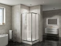 Душевой угол BelBagno Due 90x90 DUE-A-2-90-P-Cr стекло рифленое, профиль хром, без поддона
