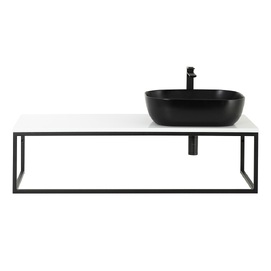 Мебель для ванной комнаты BelBagno Etna-Kraft 120 см подвесная, черная матовая