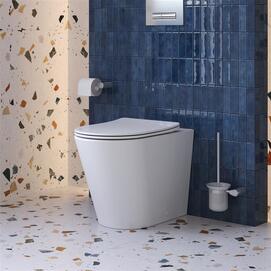 Униитаз приставной BelBagno Flay BB1003CB-TOR/SC безободковый, сиденье микролифт, смыв tornado, белый