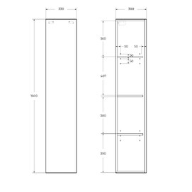 Фото Пенал BelBagno KRAFT 33 см KRAFT-1600-1A-SC-VO подвесной, еловый матовый