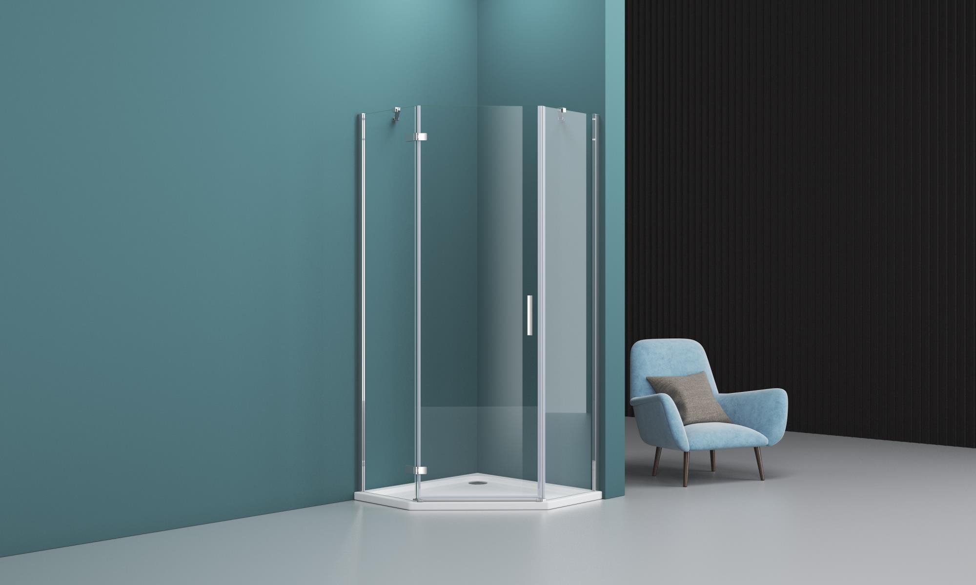 Душевой уголок BelBagno Kraft 100x100 KRAFT-P-1-100-C-Cr-L стекло прозрачное, профиль хром, без поддона