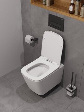 Фото Унитаз подвесной BelBagno KRAFT-TOR BB7106CH-TOR-BS/SC безободковый, с функцией биде, сиденье с микролифтом