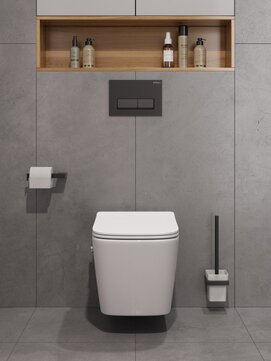 Фото Унитаз подвесной BelBagno KRAFT-TOR BB7106CH-TOR-BS/SC безободковый, с функцией биде, сиденье с микролифтом