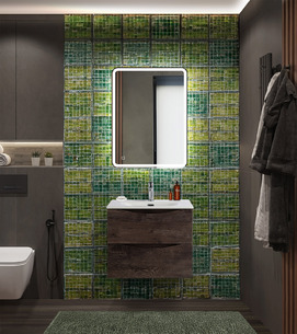 Мебель для ванной комнаты BelBagno MARINO-CER-N 60 см, подвесная, Rovere Nature Grigio