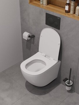 Фото Унитаз подвесной BelBagno MARINO-TOR BB7026CH-TOR-BFS/SC безободковый, с функцией биде, сиденье с микролифтом