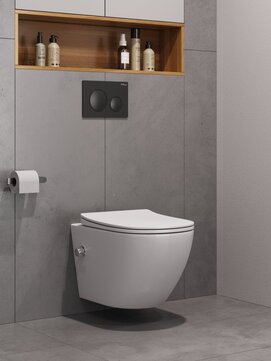 Фото Унитаз подвесной BelBagno MARINO-TOR BB7026CH-TOR-BS/SC безободковый, с функцией биде, сиденье с микролифтом