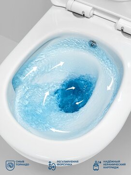 Фото Унитаз подвесной BelBagno MARINO-TOR BB7026CH-TOR-BS/SC безободковый, с функцией биде, сиденье с микролифтом
