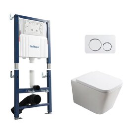 Комплект 5 в 1 Унитаз подвесной BelBagno Neon BB-109-M-2216-CRM