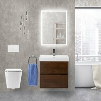 Мебель для ванной BelBagno Neon 50 см подвесная, 2 ящика, Rovere Scuro