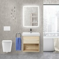 Мебель для ванной BelBagno Neon 60 см подвесная, 1 ящик, Pino Blanco