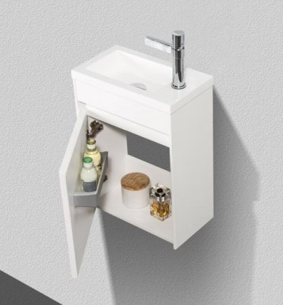Мебель для ванной комнаты BelBagno PIETRA MINI 400 L Bianco Lucido, цвет белый PIETRA MINI-400-1A-SO-BL-L - фото 4