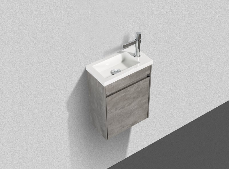 Мебель для ванной комнаты BelBagno PIETRA MINI 400 L Stucco Cemento, цвет серый PIETRA MINI-400-1A-SO-SCM-L - фото 3