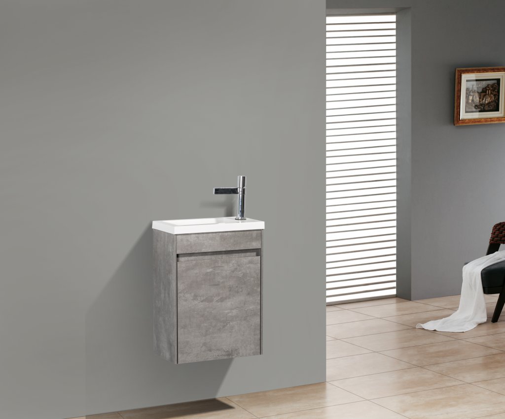 Мебель для ванной комнаты BelBagno PIETRA MINI 400 L Stucco Cemento, цвет серый PIETRA MINI-400-1A-SO-SCM-L - фото 6