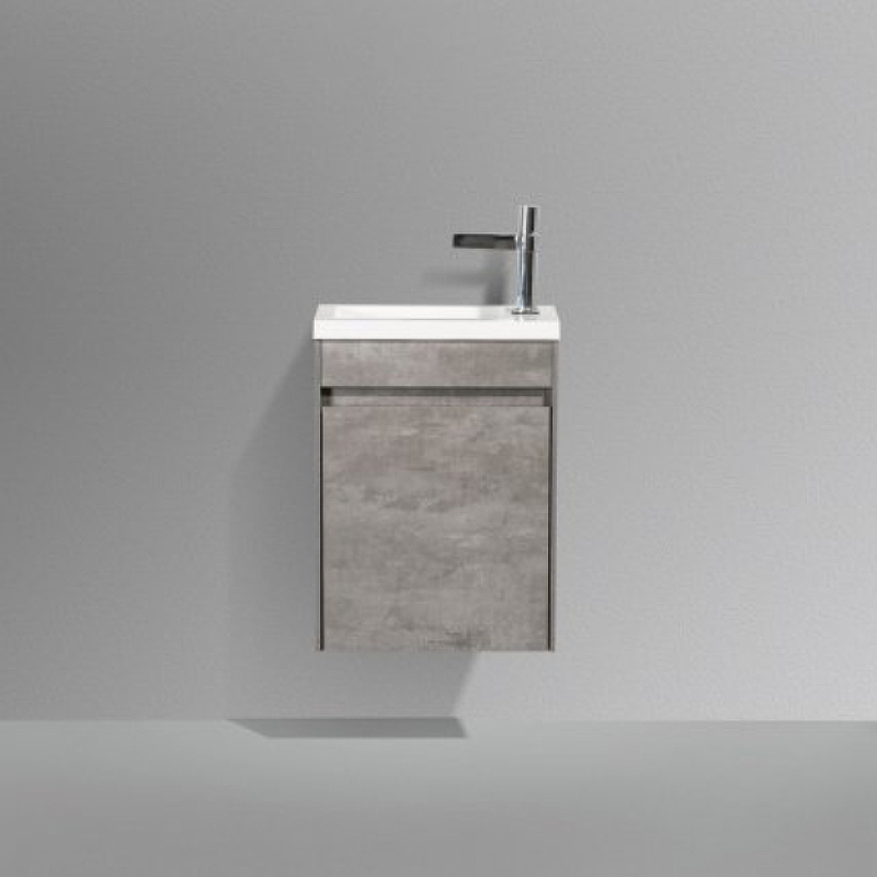 Мебель для ванной комнаты BelBagno PIETRA MINI 400 L Stucco Cemento, цвет серый PIETRA MINI-400-1A-SO-SCM-L - фото 1