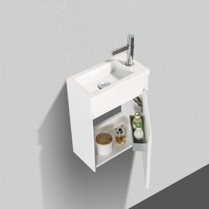 Мебель для ванной комнаты BelBagno PIETRA MINI 400 R Bianco Lucido, цвет белый PIETRA MINI-400-1A-SO-BL-R - фото 4