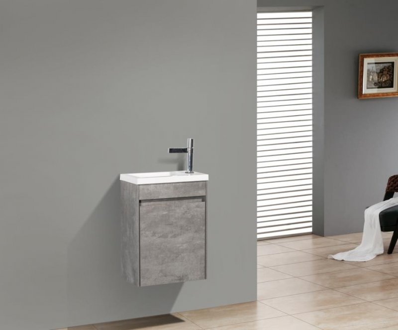 Мебель для ванной комнаты BelBagno PIETRA MINI 400 R Stucco Cemento, цвет серый PIETRA MINI-400-1A-SO-SCM-R - фото 3