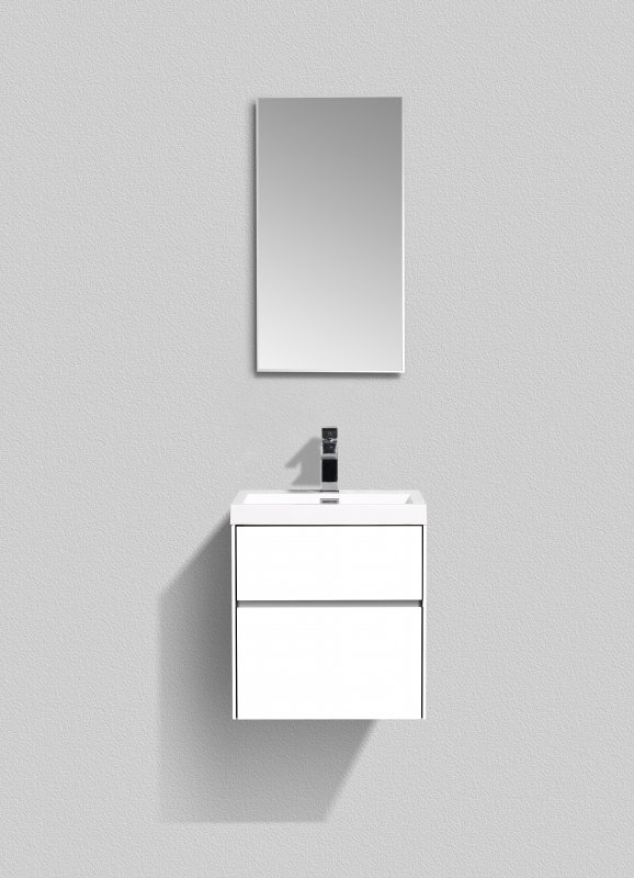 Тумба под раковину BelBagno PIETRA MINI-500AS-2C-SO-BL, Bianco Lucido, цвет белый - фото 2