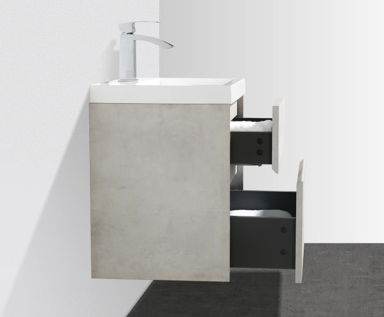 Тумба под раковину BelBagno PIETRA MINI-500AS-2C-SO-SCM, Stucco Cemento, цвет серый - фото 3