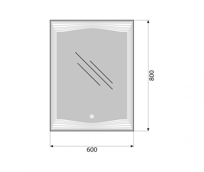Зеркало с подсветкой BelBagno SPC-LNS-600-800-LED-TCH, цвет хром - фото 2