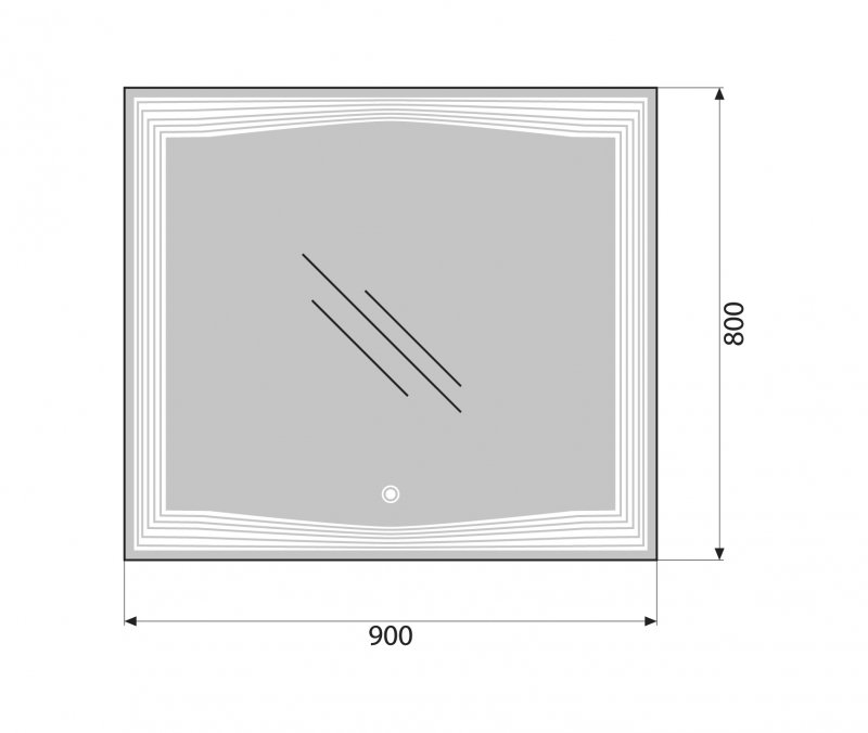 Зеркало с подсветкой BelBagno SPC-LNS-900-800-LED-TCH, цвет хром - фото 3