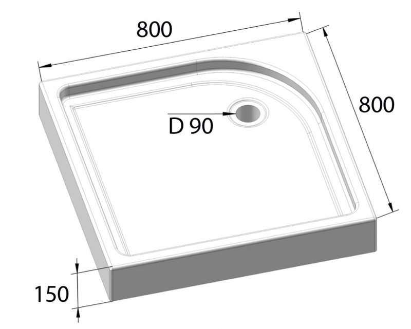 Душевой поддон 80x80 BelBagno Tray TRAY-BB-A-80-15-W, размер 80x80, цвет белый - фото 2