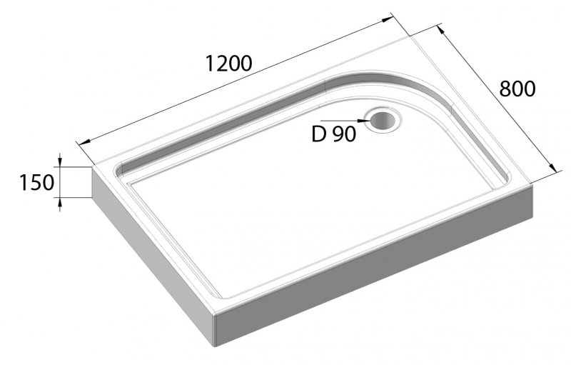 Душевой поддон 120x80 BelBagno Tray TRAY-BB-AH-120/80-15-W-L, размер 120x80, цвет белый - фото 2