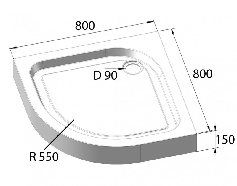 Душевой поддон 80x80 BelBagno Tray TRAY-BB-R-80-550-15-W, размер 80x80, цвет белый - фото 2