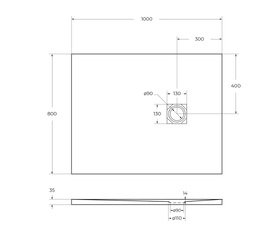       BelBagno UNO 100x80 TRAY-MR-UNO-AH-100/80-35-W-BO 
