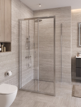 Фото Душевой уголок BelBagno UNO-195 100x100 UNO-195-A-1-100-C-Cr стекло прозрачное, профиль хром