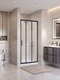 Фото Душевая дверь в нишу BelBagno UNO-195 100x195 UNO-195-BF-3-100-P-NERO стекло рифленое, профиль черный 0