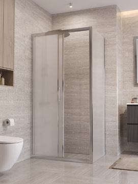 Фото Душевой уголок BelBagno UNO-195 100x90 UNO-195-AH-1-100/90-P-Cr стекло рифленое, профиль хром